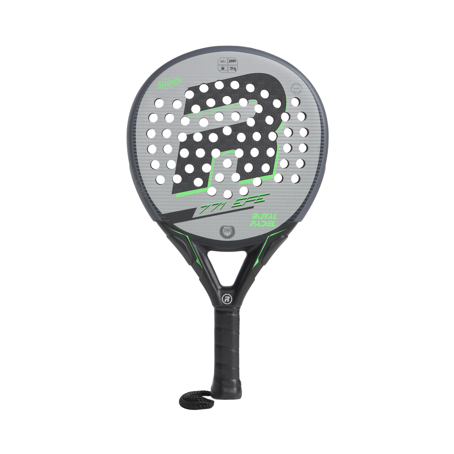 Royal Padel EFE Extreme 2026 Padel Schläger Carbon Allround grau grün frontal