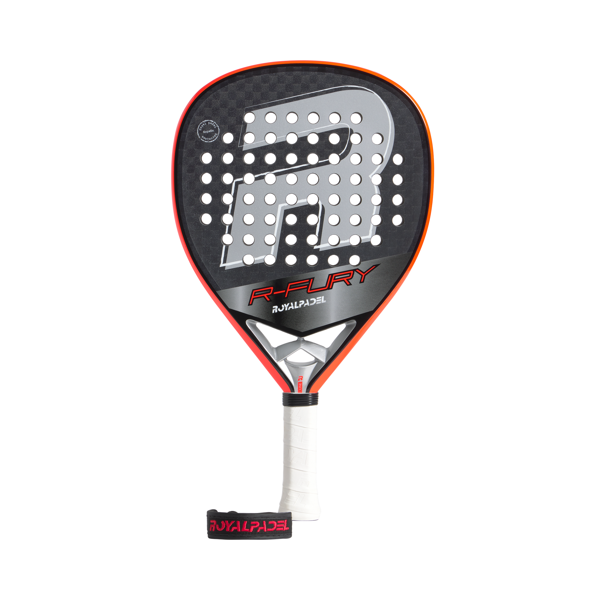 Royal Padel R-Fury 2026 Padel Schläger Carbon Power schwarz rot frontal