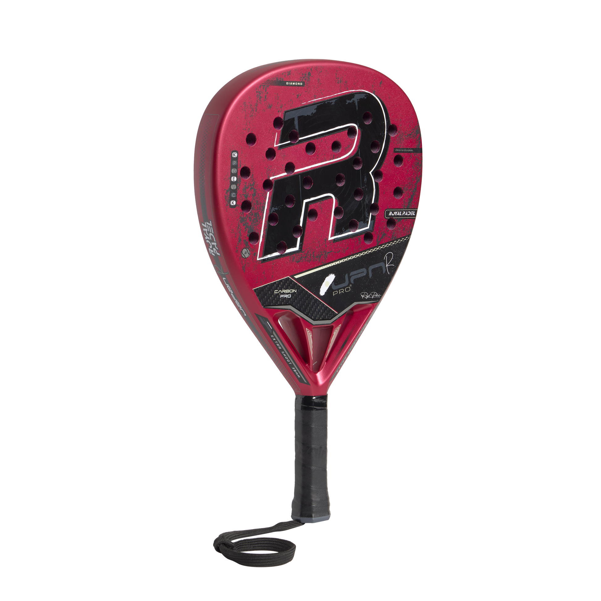 Royal Padel JPN Pro Red 2026 Padel Schläger Carbon Power rot Seitenansicht