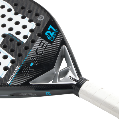 Royal Padel R-Ace Light 2026 Padel Schläger Carbon Oberfläche Detail schwarz blau